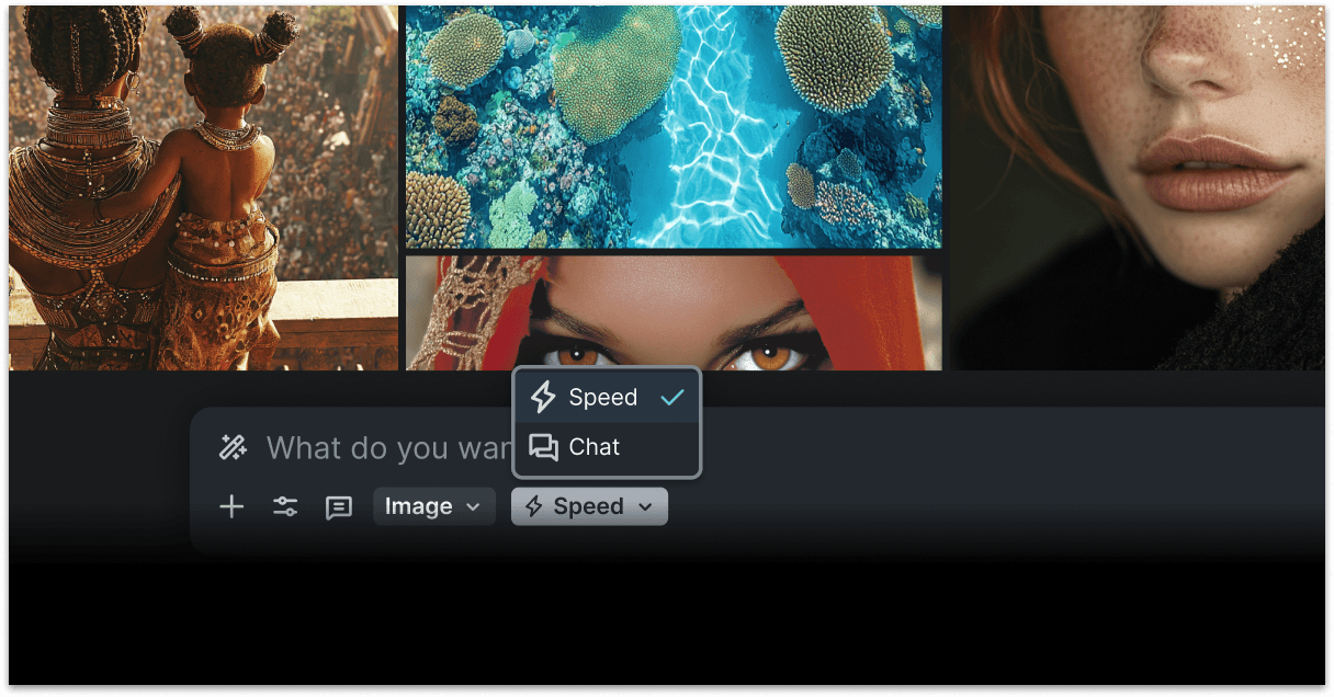 Multiple modes—full creative control.